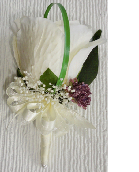 Pale Cream Silk Rose & Astrantia Corsage